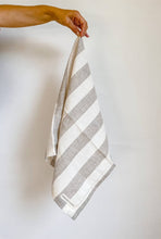 Load image into Gallery viewer, Pure French Linen Tea Towel - Natural Wide Stripe
